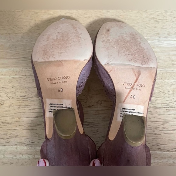 Sundance Women's Muave Suede Mary Jane Block Heels Perforated Detail; size 40 - Picture 4 of 8